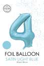 XXL Folienballon Zahl 4 Satin Hellblau